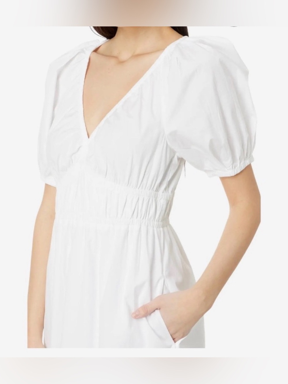 Vineyard Vines White Puff Sleeve Midi Dress - Picture 7 of 11